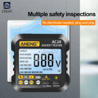 ANENG AC10 Socket Tester Plug Detector Zero Line Plug Polarity Phase Check Phase Detector Multimeter Digital Tester