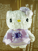 【震撼精品百貨】Hello Kitty 凱蒂貓~HELLO KITTY絨毛吊飾-誕生2月紫水晶