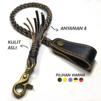 tali dompet anyaman kulit | wallet chain kulit asli | rantai dompet 03