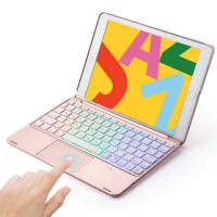 For New iPad 9.7 2017 2018/Pro 9.7/Air 1&amp;2 Tablet Aluminum Backlight Wireless Bluetooth Hebrew Trackpad Keyboard Case Cover