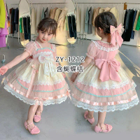 ชุดเจ้าหญิงสำหรับเด็ก, ZY-1212, ชุด LOLITA, แขนพัฟ, แขน Raglan ด้านหน้า, รูปแบบการตัดเสื้อผ้า 1:1