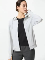 UNIQLO AIRism Jaket Mesh Hoodie Full-Zip Jacket wanita Proteksi Sinar UV Protection LIGHT GRAY XL