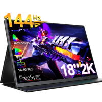 UPERFECT 18 Inch 2K 144Hz Portable Monitor AMD Freesync 100%DCI-P3 Display IPS Gaming Screen For PC Laptop Mac Phone Xbox PS4/5