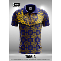 Yu2023 new-t005 batik songket sublimation polo collar tshirt (free name logo custom) l418