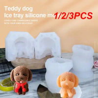 1/2/3PCS Silicone Maker 3D Dog Shape Silicone Chocolate Mold Whiskey Drink Coffee Milk Tea Baking Tools Kitchen