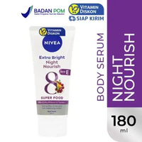 NIVEA EXTRA BRIGHT NIGHT NOURISH 180 ML | SERUM DAN LOTION BADAN, MENCERAHKAN DAN MENUTRISI KULIT, K