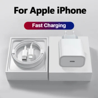 20W For Apple Charger For iPhone 13 11 12 14 Pro Max Mini USB C Cable For iPhone XS Max XR 8 Plus Luxury Fast Charging Charger