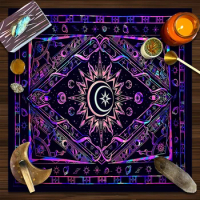 Sun Moon Altar Tarot Cloth Tablecloth Moon Phase Velvet Astrology Tarot Divination Cards Table Tapestry Home Dorm Wall Decor