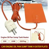 13x9cm Car Engine Oil Pan Sump Tank Heater Pad 250W Silicone Heating Pad Engine Oil Tank Waterproof With EU Plug 220V