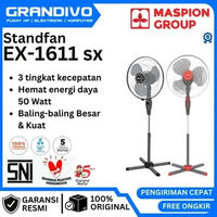 Kipas Angin Berdiri Standfan 16 inci MASPION EX-1611 SX Low Wattage 50W, 3 Speed, Baling-baling besa