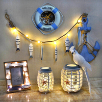 創意led發光地中海海洋風擺件家居夜燈籠串擺設樣板間臥室裝飾品