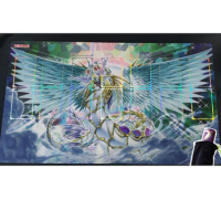 YGO Shinny Playmat YUGIOH Foil Holographic Mouse Mat Holo Playmat Collect Game Mat Mouse Pad with Storage Bag