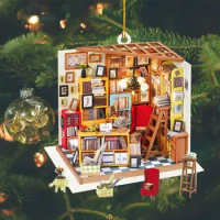 Book Nook Ornament Acrylic Book Store Christmas Tree Decoration Cute Fun Reading Decorative Hang Ornaments Book Lovers Ornaments