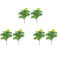 6Pcs Artificial Fiddle Leaf Fig Tree 19.6 Inch Faux Plants Ficus Bush Greenery For Wedding Courtyard Outdoor Decoration
