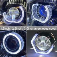 Corcoransu ฝาครอบไฟหน้าสีขาวขนาด 1.5 นิ้ว 2.5 นิ้ว 3.0 นิ้ว สำหรับ Hella kito Q5 MH1 Bi-Xenon Bi-LED