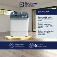 [Trade In] Electrolux Mesin Cuci Twin Tub 8kg - Power Pulsator - Extra Rinse - AirTurbo - EWS98262WA