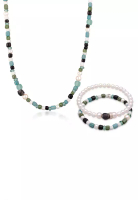 Kuzzoi Jewelry Set Men Glass Bead Set Shell Core Pearls