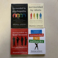 4 Books Set By Thomas Erikson Surrounded by Idiots,by Psychopaths,by Setbacks,by Bad Bosses Bestseller Book In English