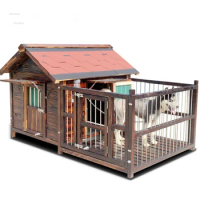 Four Seasons Universal Solid Wood Dog Houses Outdoor Waterproof Kennel Indoor Dog Cage Large Dog House Winter Warm House for Dog
