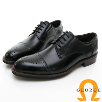 GEORGE 喬治皮鞋 商務時尚 圓頭立體圓頭紳士皮鞋-黑色815020BW-10