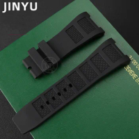 Silicone Watch Strap for IWC Iw376505 Iw323601 Engineer Waterproof Sweat-Proof Concave Male Rubber Watchband Accessories 30*16mm