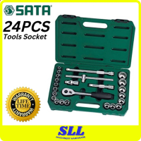 SATA 09060 24PCS X 1/2\ Tools Socket Set 12PT Tool Box"
