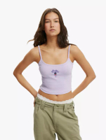 Cotton On Cotton On - Atasan - 90S Lcn Graphic Strappy Cami - Lcn Mat Polly Pocket Girl/ Pastel Lila