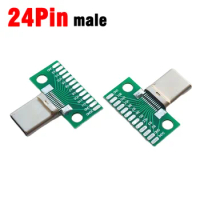 1-10PCS USB 3.1 Type C Connector 24+2P Male Plug Receptacle Adapter to Solder Wire &amp; Cable USB-C 24P+2P TYPE-C PCB Test Board