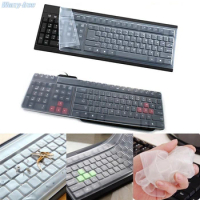 Universal Silicone Desktop Computer Keyboard Cover Skin Protector Film Case Clear Anti-dust Anti-water 1 Pc