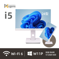 Nugens 24吋 AIO 可旋轉觸控液晶電腦一體機 - 8G/512GB (極地白)