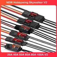 NEW Hobbywing Skywalker V2 20A 30A 40A 50A 80A 100A Brushless ESC Speed Controler 3~6S with reverse thrust For RC Airplane
