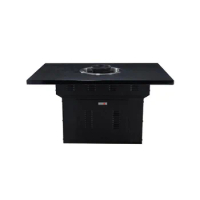 For Korean Restaurant Black Bbq Grill Table Electric Non Smoke Bbq Grill Table