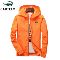 Jaket Bersulam, CARTELO, Pakaian Lelaki, Hoodie Perkhemahan Luar, Kalis Angin dan Kalis Hujan, Jaket