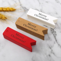 100Pcs Christmas Tag Party Labels Kraft Paper Tags Gift Listing Card Packaging Hang Card for Christmas DIY Party Decoration
