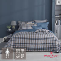 MONTAGUT-300織紗天絲棉兩用被床包組(藍貝里斯-單人)