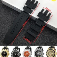 26mm Watchband Fits for Invicta Subaqua &amp; Reserve GMT Silicone Rubber Black Men's Wristband Watch Bracelets Replacement Straps