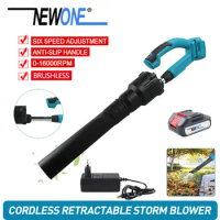 Brushless Cordless Extendable Air Blower Vacuum Telescopicable Cleannig Blowing Suction Leaf Dust Collector For Makita 18V