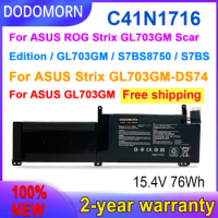 DODOMORN New C41N1716 For ASUS ROG Strix GL703GM GL703GS S7BS S7BS8750 GL703G GL703GM GL703GM-0051A8750H GL703GM-78B06CS Battery