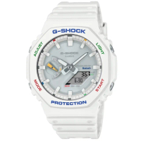 【CASIO 卡西歐】G-SHOCK 多彩繽紛 農家橡樹 藍芽多功能雙顯腕錶 禮物推薦 畢業禮物(GA-B2100FC-7A)