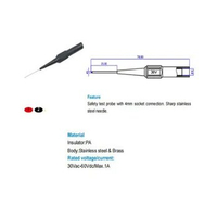 10Pcs 1mm Test Probe Needle Multimeter Stainless Puncture Back Probe Pin Multimeter Oscilloscope Test Pen with 4mm Banana Socket