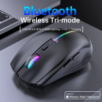 Type-c Rechargeable Wireless mouse Bluetooth Mouse RGB USB Ergonomic Gaming Mouse Silent Mouse for Computer Laptop Macbook
