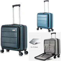 18 Inch Carry-on Laptop Travel Small Suitcases With Wheels Trolley Rolling Luggage Check-in Case Valise For Men Free Shipping