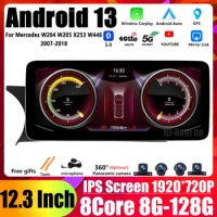 Android 13 For Mercedes W204 W205 X253 W446 2007-2018 12.3" 8 Core Car Multimedia Stereo Radio Auto Tablet BT GPS IPS Screen