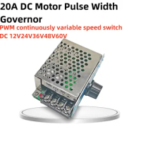 20A Dc Motor Pulse Width Governor Pwm Stepless Variable Speed Switch Dc 12V24V36V48V60V