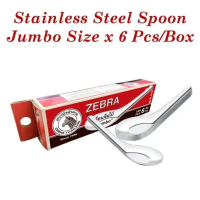 Zebra Stainless Steel Chinese Spoon \Jumbo'\" 6pcs"