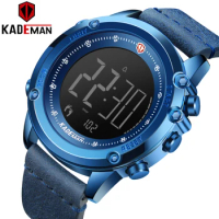 KADEMAN Luxury Brand Men Multifunction Steps Counter Digital Leather Sports Watches Men's Military Watch Clock Relogio Masculino