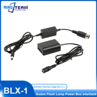 5pcs Godox Flash Lamp Power Box Interface Cable + BLX-1 DC Coupler BLX1 BLX 1 Dummy Battery for Olympus OM-1 OM 1