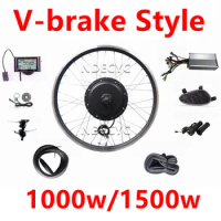 48V 1000W 1500W Bicycle Hub Motor Wheel Kit Electric Bike Conversion Kit Front/Rear Wheel Kit eBIKE Conversion Kit For V-brake