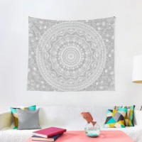 Secret garden mandala in soft gray Tapestry Christmas 2023 Decoration