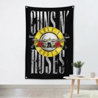 GUNS N ROSES Music Band Team Logo Cloth Poster Banners Four-Hole Flag Dormitory Bedroom Wall Decoration